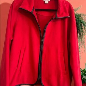 Allison Daley - Red faux suede blazer/jacket XL - zips up worn once